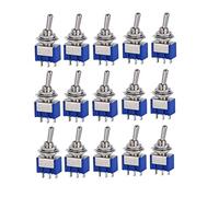 JZK 15 Pieces AC 125V 6A ON-ON 3 pins 2 Position Mini Toggle Switch SPDT