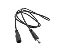 JZK 1M DC power extension cable 5.5 x 2.1 mm plug, DC 5V 6V 9V 12V 24V power adapter cord, 2.1mm x 5.5mm female to male power lead for LED strip, CCTV camera, router, IP camera, Black