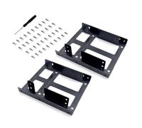 JZK 2.5'' HDD SSD to 3.5'' mounting Bracket, 2X Dual Layer Internal Hard Disk Drive mounting Frame kit, Iron Metal Hard Drive Adapter, Removable Frame Bracket for 2.5 inch ssd HDD