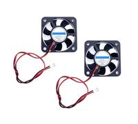 JZK 2 Pack Mini Fan 50x50x10mm 2 Pin DC 5V with Cables Small Silent DC Brushless Fan for 3D Printer