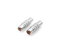 JZK 2 PCS RCA female to female coupler adapter, AV audio video RCA extension connector, cinch converter, double cinch socket to socket coupling for TV, amplifier, speaker, silver