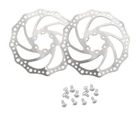 JZK 2 x Disc Brake Rotor with 12 Bolts for Standard Bicycles, Road Bikes, Mountain Bikes, BMX (Silver - 160mm)