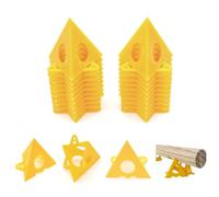 JZK 20 Pack Yellow Paint Pyramid Stands, Mini Plastic Triangle Cone Canvas Support Risers, Cone Woodwork Paint Stand for Cabinet Door, Elevated Painting Tool, Paint Pouring