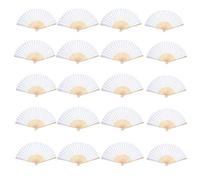 JZK 20 x White Chinese paper handheld folding fan for summer party wedding favours travel fan hot flushes relief tool women birthday gift