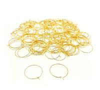JZK 200 PCS 30mm x 0.7mm gold wine glasses charms rings, party goblet charms rings decorative rings, small metal rings, earring ring hoop, DIY party favours gifts