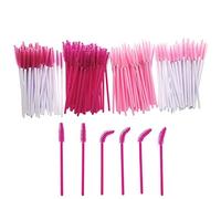 JZK 200 x Plastic disposable pink mascara applicator wands eyelash brushes for extensions eyebrow wand lash brow brush