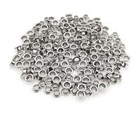 JZK 200x Replacement silver 5mm eyelets for JZK single hole punch pliers, metal grommets kit for eyelet pliers, grommet eyelet rivet for 5 mm hole puncher