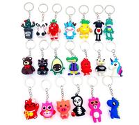 JZK 20x Silicone 3D Animal keyring keychains set for kids birthday party favours, keepsakes giveaway gifts for boys girls, children party goodie bag fillers, Cute backpack key chains key rings