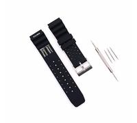 JZK 22mm Black silicone watch band replacement for Seiko Prospex Marinemaster/Samurai, for Citizen Promaster/Aqualand, men's dive strap sport waterproof wristband with watch strap removal tool