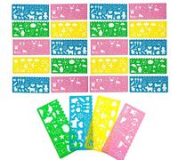 JZK 24 X Plastic Animals Drawing Stencils Set for Kids, Painting templates Ruler for Children Birthday Party Bag Filler Party Favour