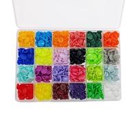 JZK 240pcs 24 Colours 12mm T5 Plastic Snaps Poppers Fasteners Set for Baby Clothes/Purses/Bibs/Wallets, Coloured snap Buttons Press Studs kit for Clothing, with Storage Box