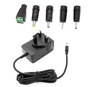 JZK 24V 1A Power supply with DC 5.5 x 2.5 mm plug, 5 alternative tips 2.5x0.7mm, 3.0x1.1mm, 3.5x1.35mm, 4.0x1.7mm, LED terminal, AC/DC adapter charger for essential oil diffuser, CCTV camera