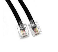 JZK 2M Black high speed broadband RJ11 cable, telephone extension cord, Internet DSL lead, ADSL cable, for router, landline telephone, fax machine, modem