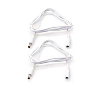 JZK 2PCS 2M White 5.5mm x 2.1mm DC Power Extension Cable, 2.1mm x 5.5mm Female to Male Power Adapter Cord, DC 5V 6V 9V 12V 24V Power Lead for CCTV Camera, IR illuminator, Printer, LED Strip