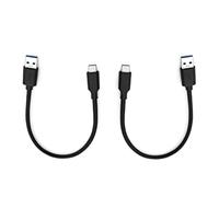 JZK 2PCS 30CM short USB C fast charging cable, USB A to Type C 3A charger cable data cord for iPhone 15/16, power cable for Samsung Galaxy S22 / S21, for Google Pixel, for Huawei P30/P20
