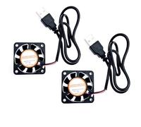 JZK 2pcs 40 * 40 * 10mm DC 5V USB mini cooling fan with wires, 4010 small silent cooling fan 40mm, sleeve bearing USB connector fan, 4cm brushless DC fan 5V