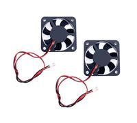 JZK 2pcs 50 * 50 * 10mm 2pin DC 12V Mini Silent Cooling Fan With Wires, 5010 Small Quiet 5cm Miniature Brushless 3D Printer Fan With Cable and Connector
