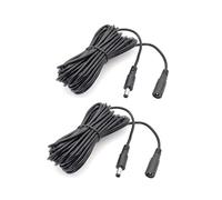 JZK 2PCS 5M Black DC Power Extension Cable, 5.5mm x 2.1mm Female to Male Power Adapter Cable, DC 5V 6V 9V 12V 24V for Security Camera, Monitor, DVR/NVR, Printer, LED Strip Light, CCTV Extension Cord