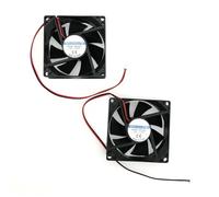 JZK 2pcs 80x80x25 mm 2pin DC 24V mini silent cooling fan with wires, 8025 small quiet cooling fan 80mm, 8cm 24V brushless DC fan, 3D printer fan with cable and connector