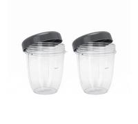 JZK 2x 18oz/500ml Cups & Lids Cap for Nutribullet 600W/900W Blender Juicer