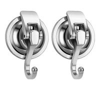 JZK 2X Heavy Duty Vacuum Suction Cup Hooks for Wall Window Door Mirror, No Drilling Kitchen Suction Hooks, Wall Mounted Bathroom Robe Bath Towel Hook, Self Adhesive Suction Hooks for Hanging Coats