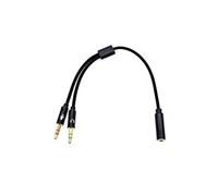 JZK 3.5mm Mic Headphone Splitter Cable, 3.5mm CTIA Female to 2 Male Audio Microphone Splitter Adapter Cord, Gold Plated Headset Jack Connector for PS4, for Xbox, PC, Laptop, Speaker