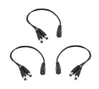 JZK 3 Pack 30CM 12V DC 5.5 x 2.1mm splitter cable, 1 female to 2 male, 2 way DC power adapter cord, camera splitter lead for CCTV cameras, LED light strip, router