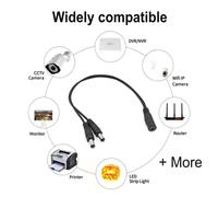 JZK 3 Pack 30CM 12V DC 5.5 x 2.1mm splitter cable, 1 female to 2 male,