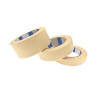 JZK 3 Pcs 50m Masking tape for decorating and painting, 18mm / 30mm / 48mm wide low tack paper adhesive tape, painters tape for sharp paint lines, decorator tape