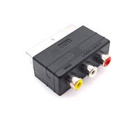 JZK 3-RCA to Scart Adapter, AV Phono Audio Video Adaptor, Three RCA Female to RGB SCART Plug Male Converter for PS4 TV DVD VCR