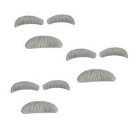 JZK 3 Sets of Self Adhesive Fake Moustache and Eyebrows for adults and kids to dress up, Old Man Grey Eyebrows Moustache Set, old man costume accessories for fancy dress party