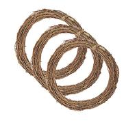 JZK 3 x Grapevine wreath 25cm large twig wreath to decorate, natural vine wreath ring for crafts, Halloween wreath base, front door christmas garland, wicker wreath frame