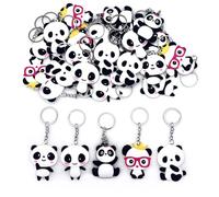 JZK 30x Panda keyrings keychains, panda themed birthday party favours, Chinese theme party bag fillers, panda lover party giveaways thankyou gift, panda accessory gift gadget