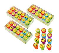 JZK 36 x Emoticon Emoji Ink Stamps for Kids Stamp Set self Inking Stamper for Children Birthday Party Favours Bag Filler Thank You Gift for Boys Girls