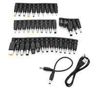 JZK 39 PCS Universal DC Power Adapter Tips Kit, 5.5 x 2.1mm Female to Male Barrel Jack Connectors with USB and DC Cables for Laptops, Routers