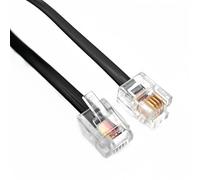 JZK 3M RJ11 6P4C Telephone Cable, High Speed Broadband Lead, Internet DSL Cord, ADSL Cable, Flat Phone Wire for Landline Phone/Modem/Router, Black