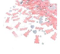 JZK 4 Packs pink girl baby shower confetti baby christening confetti baby birthday confetti, children party table confetti scatter decoration, BABY & rabbit & heart & star