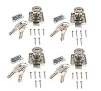 JZK 4 x Furniture Lock Cylinder with Same Keys, Wardrobe Lock Drawer Lock Cupboard Lock Filing Cabinet Door Lock with Key