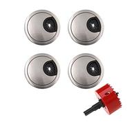 JZK 4 x Metal 60mm Desk Table Cable Grommet with 60mm hole saw, Computer Desk Cable Hole Cover, PC Desk Cable Tidy Grommet Management Hole