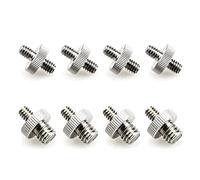 JZK 4PCS 1/4 Inch Male to 1/4 inch Male Screw and 4PCS 1/4 Inch Male to 3/8 Inch Male Threaded Screw Adapter, 1/4"-20 to 1/4" -20 Male Screws, Camera/Light Tripod Screw Converter