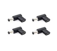 JZK 4PCS 12V USB Type C female to male DC 5.5 x 2.1 mm adapter, 90 degree right angled USB C connector to 5.5x2.1mm DC barrel jack plug adaptor for router, LED light, camera