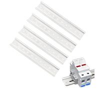 JZK 4pcs 20cm DIN Mounting Rail, 35mm Width 200mm Long Slotted DIN Rail, Din Guide Rail for ts35 DIN Rail Terminal Series and Contactor, C45 Aluminum DIN Rail for Din Rail Terminal Block installation
