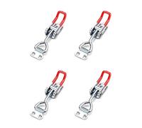 JZK 4X Adjustable Metal Toggle Catch Latch with Rubber Handle, Toggle Latch hasp, Toggle clamp Latch, Toggle Type Catches for Toolbox, Metal Case, Wooden Box