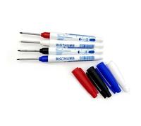 JZK 4x Waterproof Permanent Long Tip Marker Pens, Deep Hole, Fine Nib, Construction Marking Pens, Carpenter Pen