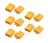 JZK 5 Pairs XT60 connectors, XT60 Battery Connectors for RC Battery Toy Vehicles Drones, XT-60 XT 60 Male connectors and XT60 Female connectors