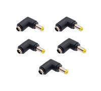 JZK 5 PCS DC Power Adapter Connector, 5.5 x 2.1 mm Female to 5.5 x 2.5 mm Male DC Barrel Jack Plug Adaptor, 90 Degree Right Angled 5.5x2.5mm to 5.5x2.1mm Converter for Router, LED light, Camera