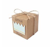 JZK 50 x Little Prince kraft paper baby shower favour boxes for boy baby shower boy birthday party christening baptism newborn party