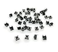 JZK 50 x Mini Tact Button Switch 6x6x4.5mm, 4Pin Micro Tact Switches, 12V momentary push button switch 6mm for PCB, miniature tact switch push button
