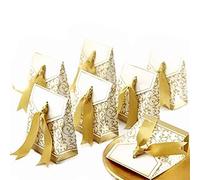 JZK 50x Gold Wedding Favour Box Paper Small Sweets Box for Wedding Birthday Baby Shower Christmas Graduation Party