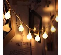 JZK 5m 16.4ft Warm White 50 LED Ball String Light Battery Operated Fairy Light for Outdoor Garden Indoor Bedroom Decoration for Wedding Birthday Party Christmas